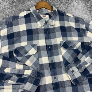 VTG Levi's Flannel Shirt Men's XL Plaid Front Pockets Outdoors Preppy Fall‎